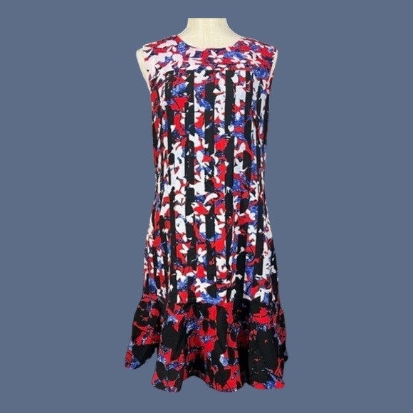Peter Pilotto Bright Colored Sleeveless Dress with Ruffled Hem - Picture 1 of 14